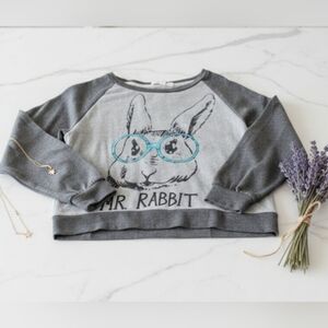 🐰 Forever 21 Cropped Long Sleeve Bunny Tee – Size L (NWOT) 🐰